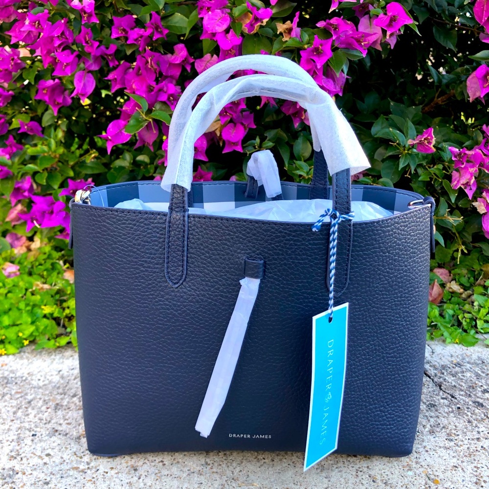 NWT Draper James Leather Reversible Mini Tote